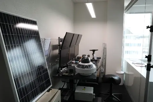 Solar panel and camera test bench – Arclap construction camera