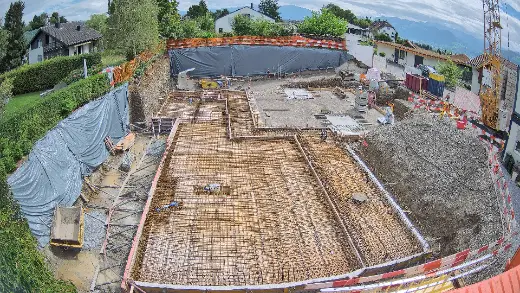 Foundation rebar on a housing site – Arclap construction camera