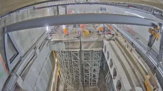 Shaft works with scaffolding – Arclap construction camera