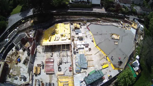 Slab pour from above – Arclap construction camera